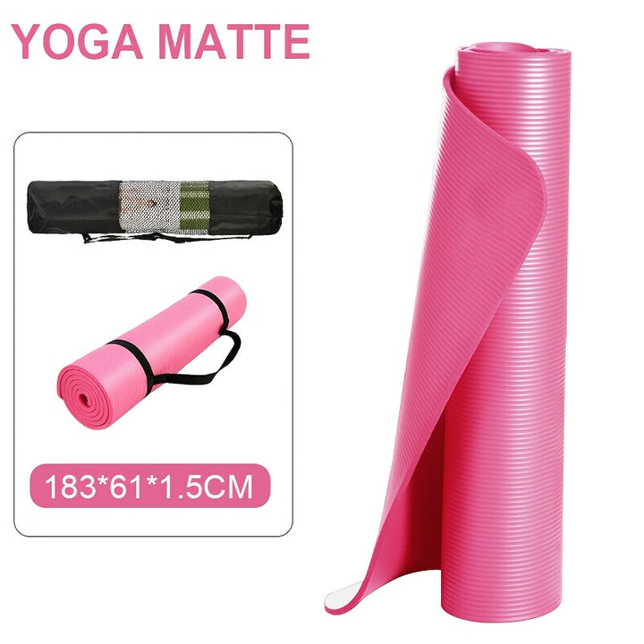 Extra Thick Foam Yoga Mat - Versatile for Pilates, Stretching & Resistance Workouts - Ideal Home Gym Accessory for Men, Women & Youngsters (182.88cm x 60.96cm)