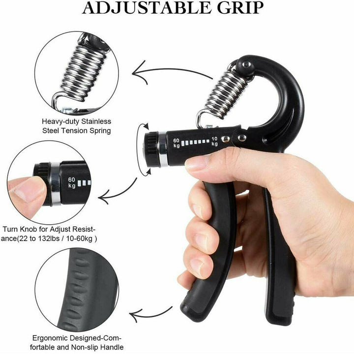 5 PCS ADJUSTABLE HAND GRIP STRENGTHENER WRIST FOREARM GRIPPER POWER EXERCISER