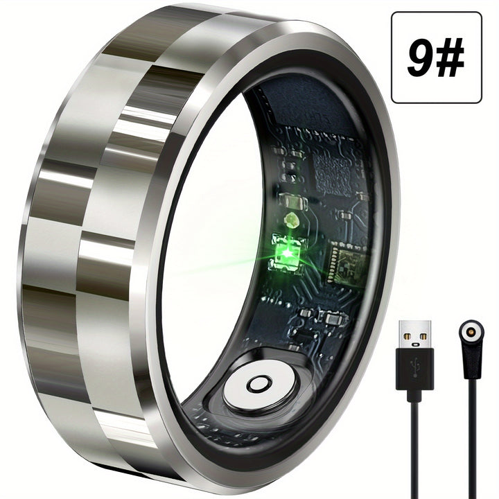 Smart Ring for Tech Lovers - Sleep Tracking, Sensory Games, Short Video Playback Switch, Fitness Tracker with Pedometer And Gesture Control, Stainless Steel, USB Rechargeable, Best Christmas Gift for Everyone