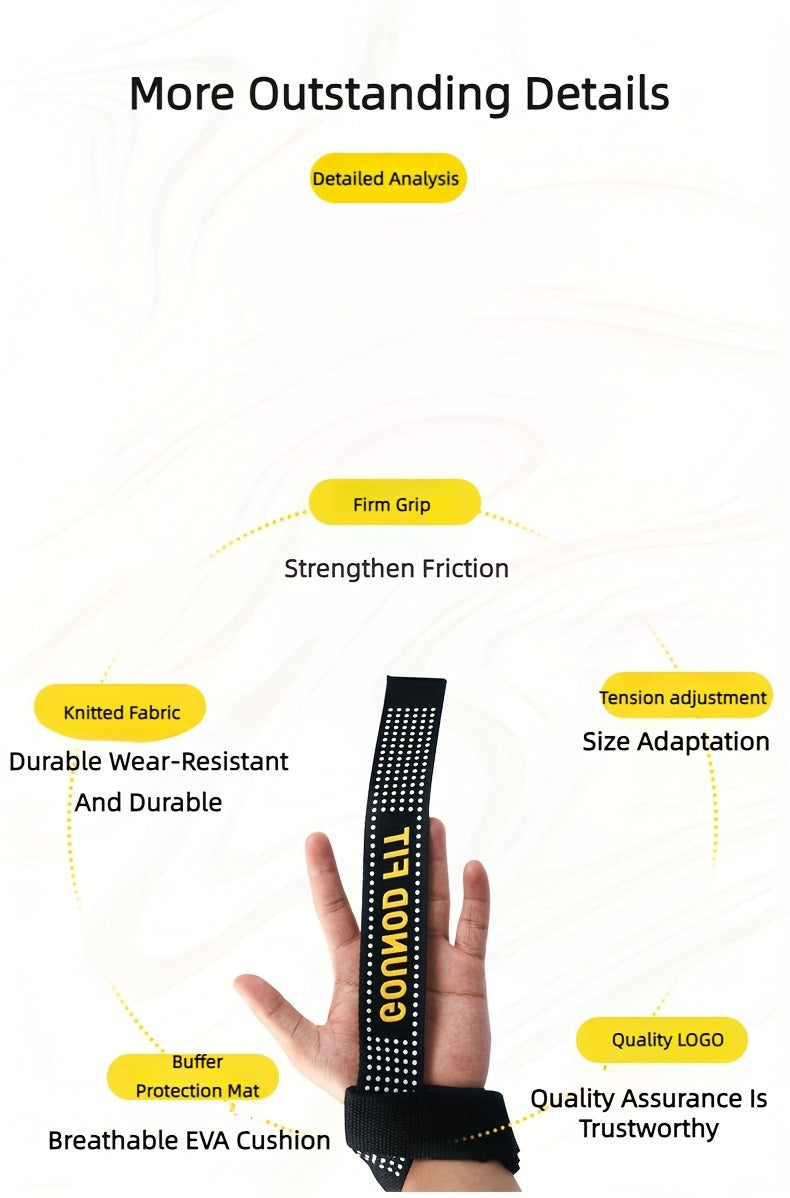 GOUNOD FIT Wrist Wraps with Rubber Pad and Silicone Non-Slip Grip - Durable Polyester Exercise Straps for Weightlifting, Gym, Fitness - Comfortable EVA Cushion Support - Universal Fit