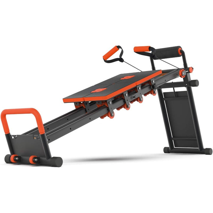 Fitness Equipment MultiGym Home Workout Machine, Collapsible & Easy Assemble, Adjustable Positioning for Total Body, Orange, Large