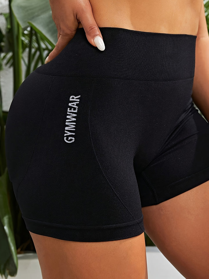 Women's High-Waist Gym Shorts, Breathable Running Cycling Yoga Shorts, Tummy Control Athletic Compression Fit, Sport Style