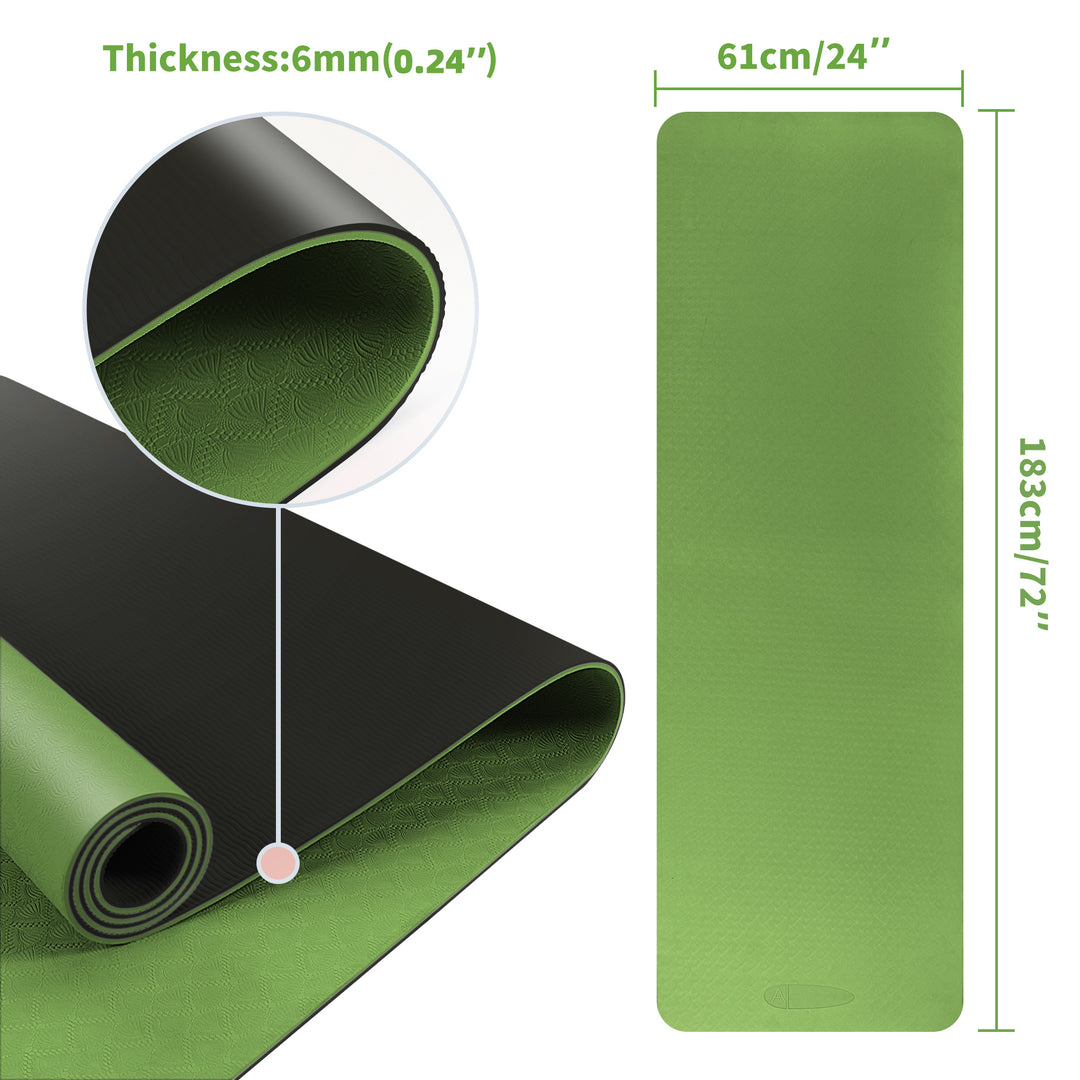 6mm TPE Yoga Mat Moisture-proof Non-slip Yoga Mat Thickened Fitness Mat For Home Gym Training