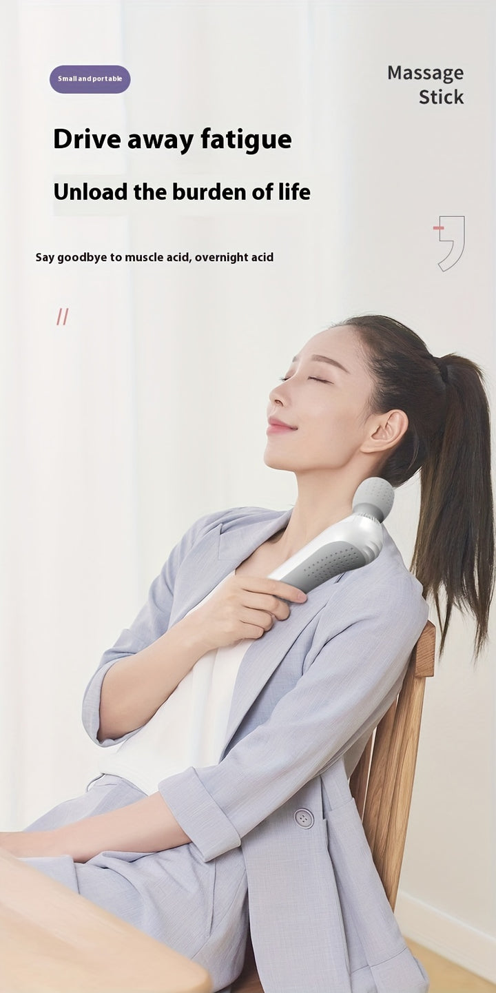 High-Frequency Portable Electric Massage Wand for Full Body, Back, Neck, Leg, Waist with High-Speed Motor, USB Rechargeable 1200mAh Lithium Battery, Deep Tissue Muscle Relaxation, Compact & Sleek Design - Unscented Plastic Ma