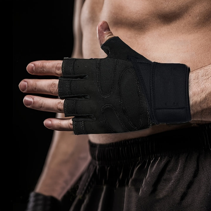 Unisex Fitness Gloves: Non-Slip Wrist Guards for Dumbbell, Horizontal Bar & Riding Exercise Training