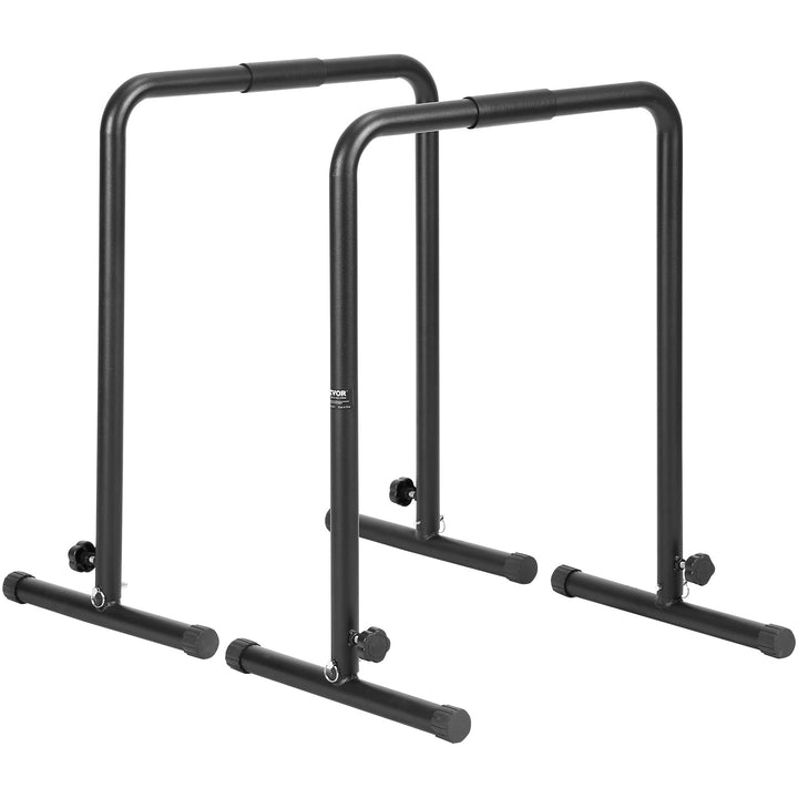 VEVOR Dip Bars, 199.58 KG Capacity, Heave Duty Dip Stand Station with Adjustable Height, Fitness Workout Dip Bar Station Stabilizer Parallette Push Up Stand, Parallel Bars for Strength Training Home Gym