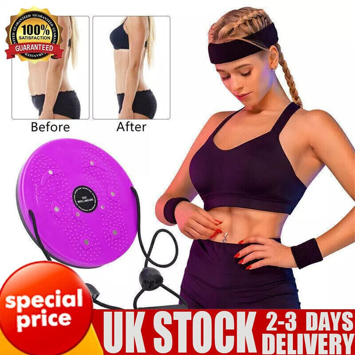 Waist Sculptor Machine Twister - Waist Whispers Waist Twisting Disc for Home Exercise Workout, Waist Trainer Twisting Disc Board for Women Weight Loss/Body Shaping/Foot Massage (Purple)