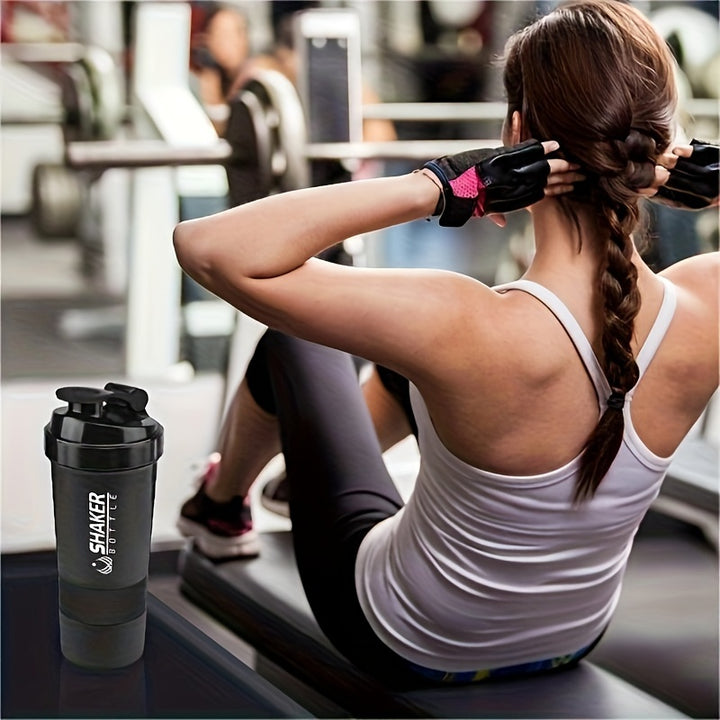 1pc 500ml/17oz Shaker Bottle with Mixing Ball, Durable & Leakproof - Ideal for Gym & Outdoor Fitness Activities