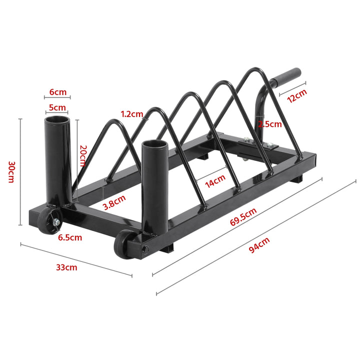 Yaheetech Weight Rack Plate Strength Fitness Rack Holder Horizontal Bumper Plate Rack for Home Gym