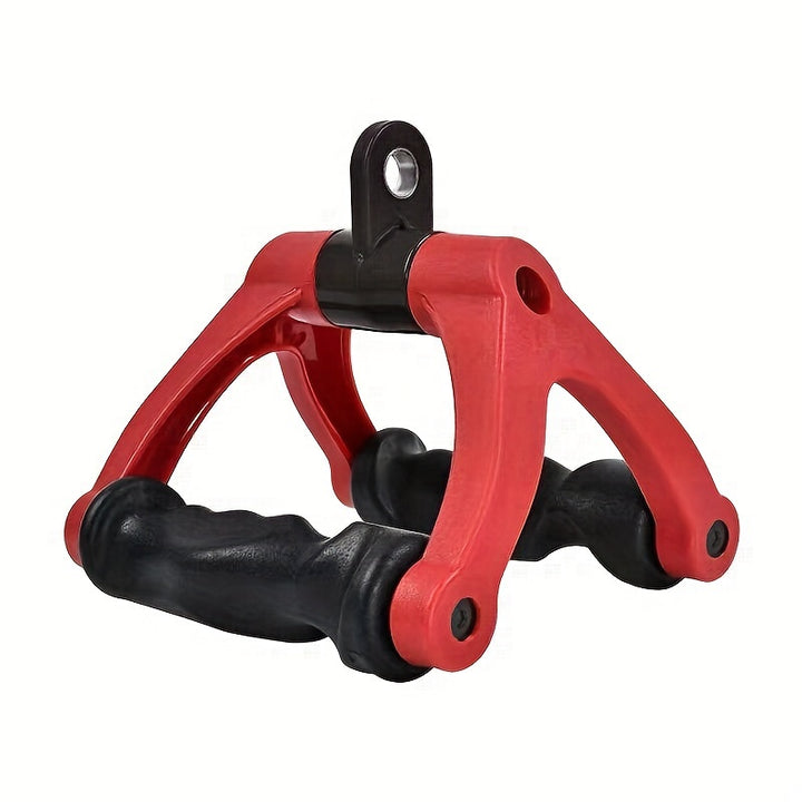 Ergonomic V-Grip Handle for Cable Machines - Dual D Design, TPE Material, Fit - Ideal for Pull Downs & Strength Training - Red/Black