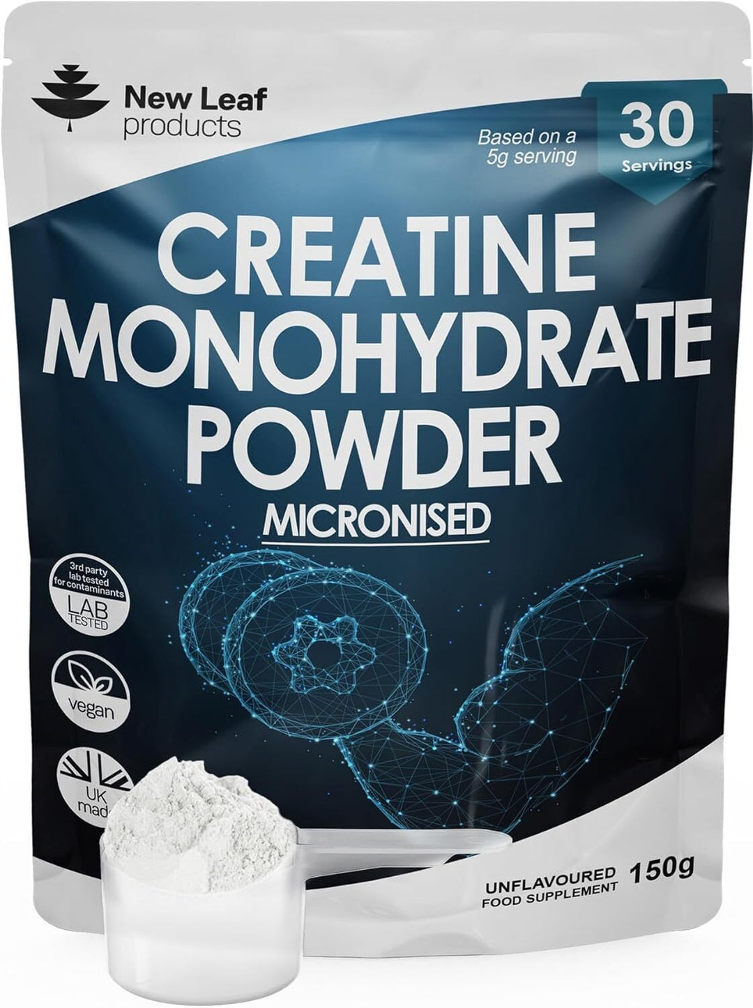 Creatine Monohydrate Powder 150g of Micronized Creatine for easy mixing