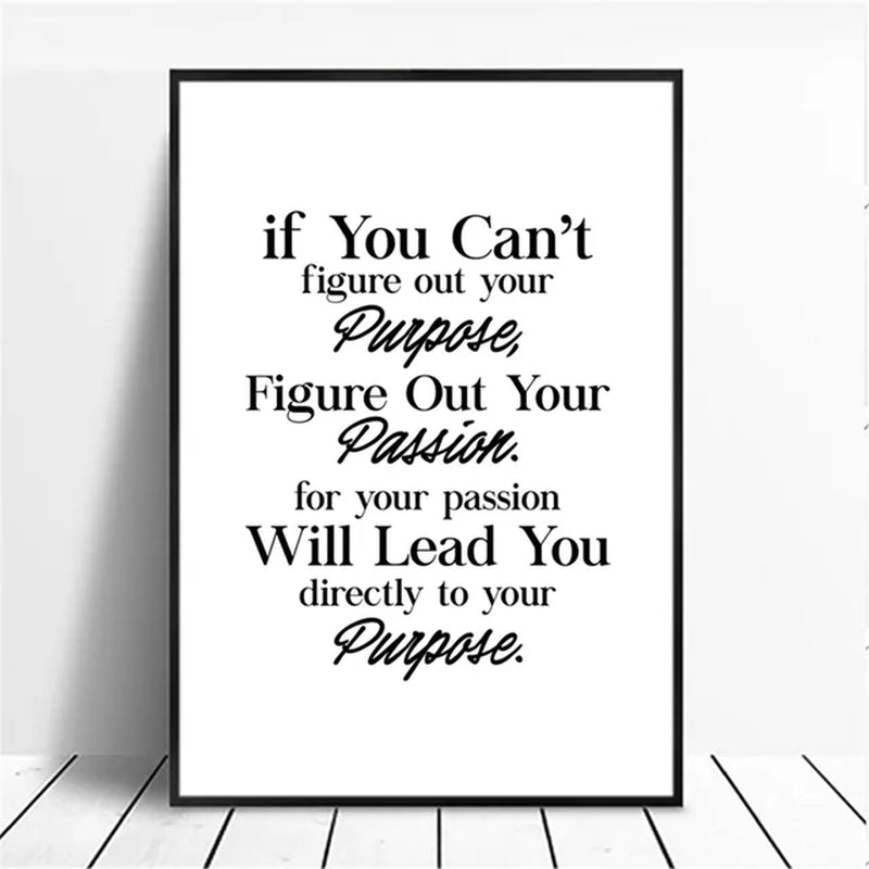 English Inspirational Quotes Words Poster Canvas Print Painting Wall Art Living Room Home Decoration