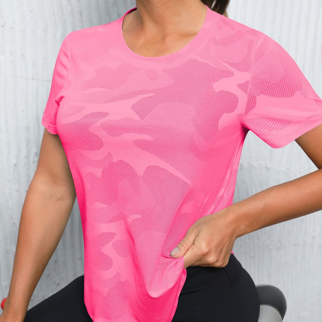 Women's Breathable Sports T-Shirt, Short Sleeve Yoga Fitness Running Top, Casual Active Wear