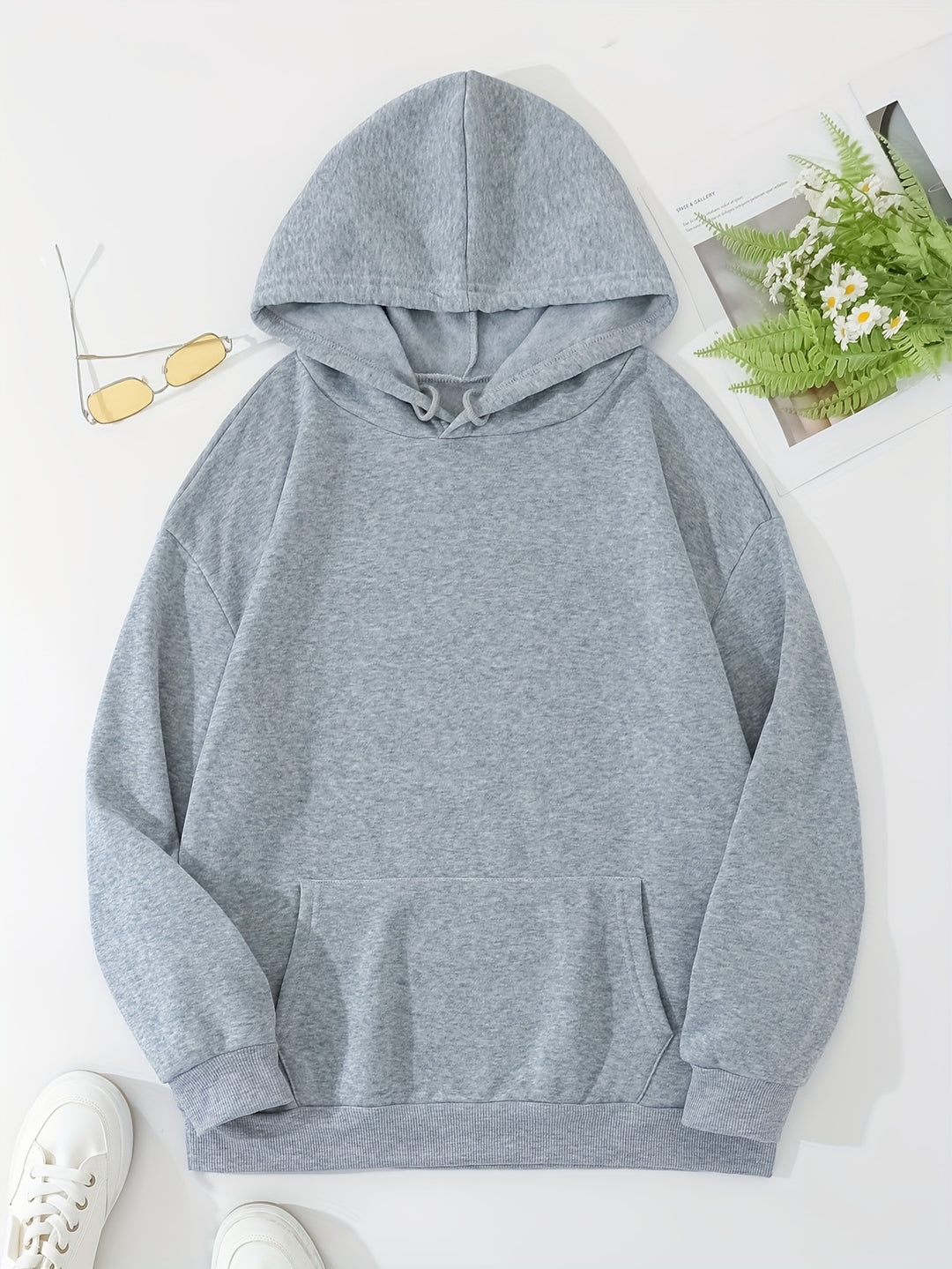 Cozy Letter Print Hoodie for Women - Casual Drawstring Pullover with Pockets, Perfect for Fall & Winter