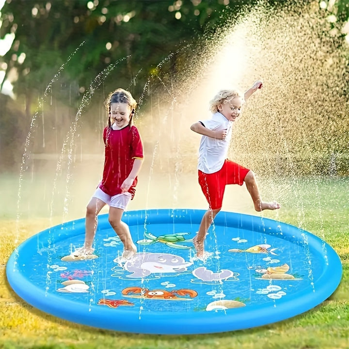 Three Snowmen Inflatable Splash Pad For Kids, PVC Water Play Mat, Outdoor Lawn Game, Summer Toys, Backyard Wading Pool