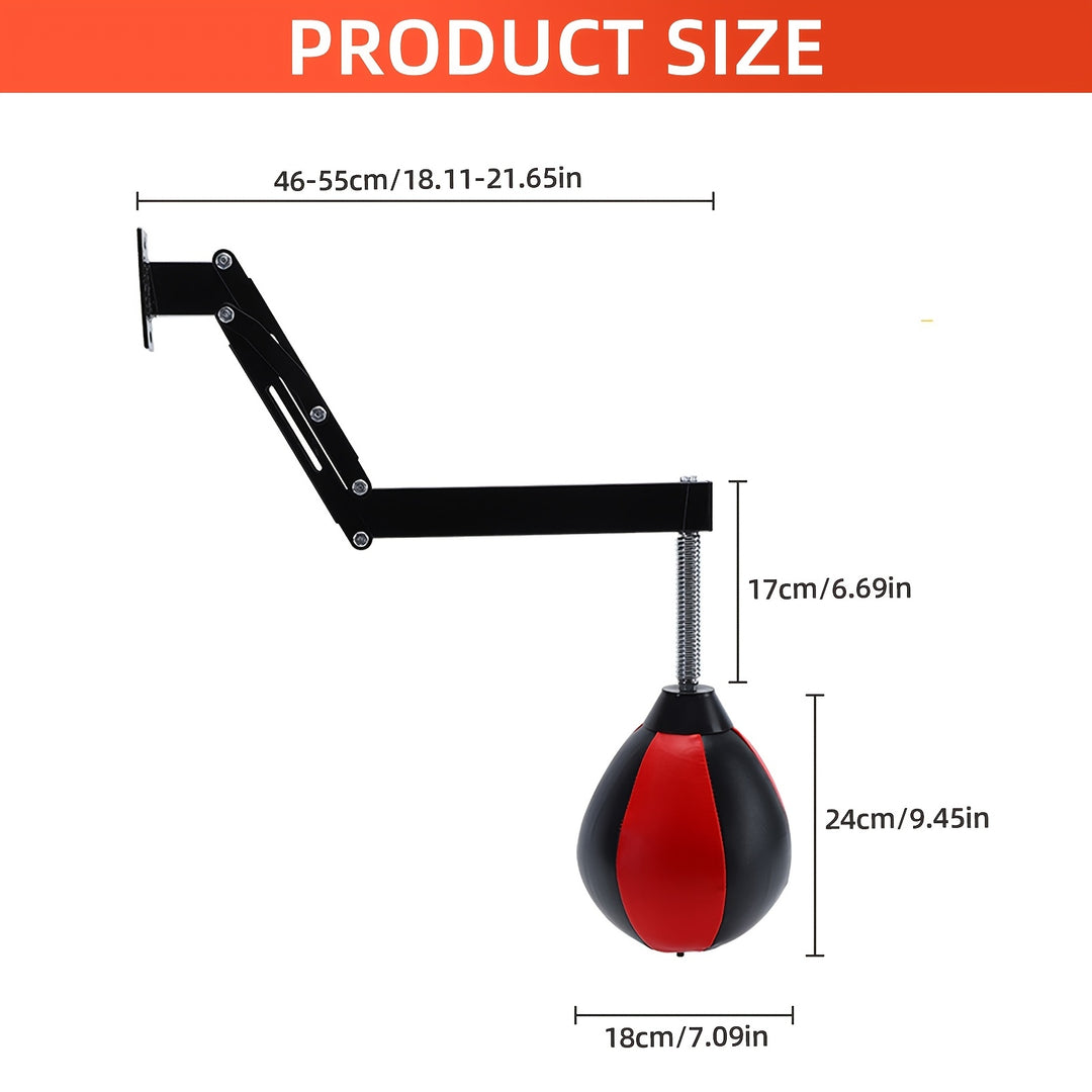 Adjustable Wall-Mounted Punching Bag Holder, Heavy-Duty Nylon Speed Ball Hanger, for Martial Arts, Boxing, and Dodging, with Inflatable Pear-Shaped Vent Ball for Fitness and Exercise