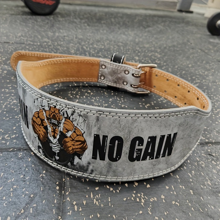 1pc "No Pain No Gain" Weightlifting Belt for Men & Women, HD Violent Dog Design, Heavy Duty Gym Workout Belt for Deadlifts & Squats, Ultra-Fine Leather Material, Versatile for Valentine's, Thanksgiving, Christmas, New Year, F