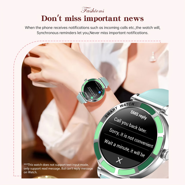 TIZOOP Smart Watch for Women, 3.23cm HD Round Touch Display, IP67, 290mAh Rechargeable Battery, Silicone Band, Digital Round Case, Wireless, 100+ Sports Modes, Pedometer, Fitness Tracker, Answer & Make Calls, Message Notifica