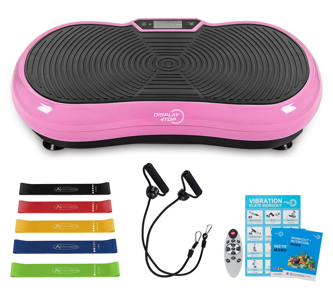 Ultra Slim Vibration Plate Exercise Machine,5 Programs + 180 Levels, Full Whole Body Vibration Machine for Home Fitness & Weight Loss,With Speakers (with Fitness Band)