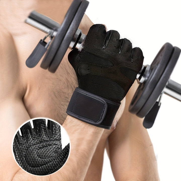 Unisex Fitness Gloves: Non-Slip Wrist Guards for Dumbbell, Horizontal Bar & Riding Exercise Training