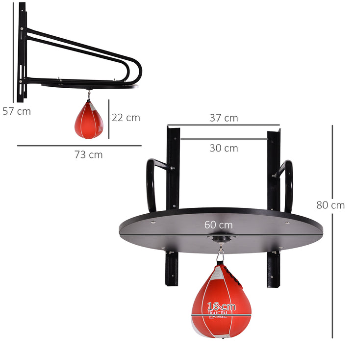 Wall-mounted Punching Ball Height Adjustable Hanging Speedball Platform Set Frame Stand Boxing Sports