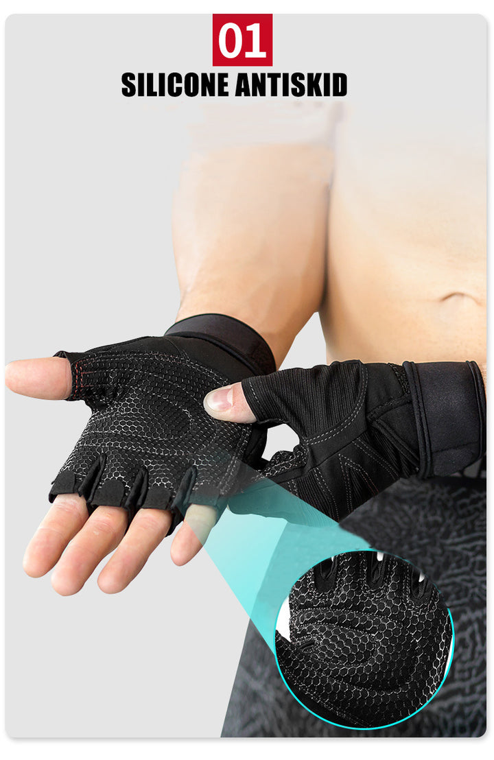 Unisex Fitness Gloves: Non-Slip Wrist Guards for Dumbbell, Horizontal Bar & Riding Exercise Training