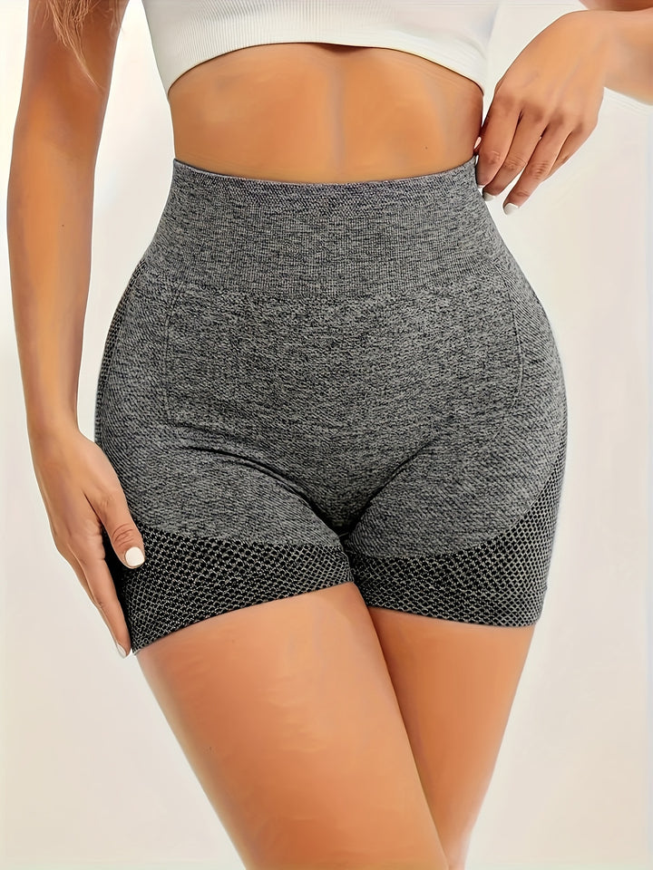 Women's 4pcs Seamless High-Waist Yoga Shorts - Stretchy, Butt-Lifting Activewear for Fitness & Training