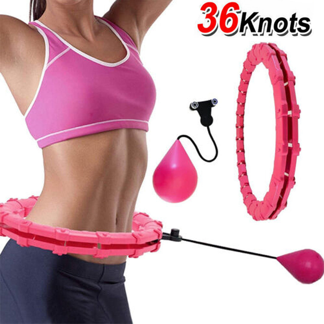 Weighted Fitness Hoop for Adults - 36 Detachable Sections, Adjustable Weight, ABS Material, Solid Ball for Waist Training - Effective Workout Equipment for Weight Loss, Pilates Ring - Idea Exercise Gift on Christmas & New Yea