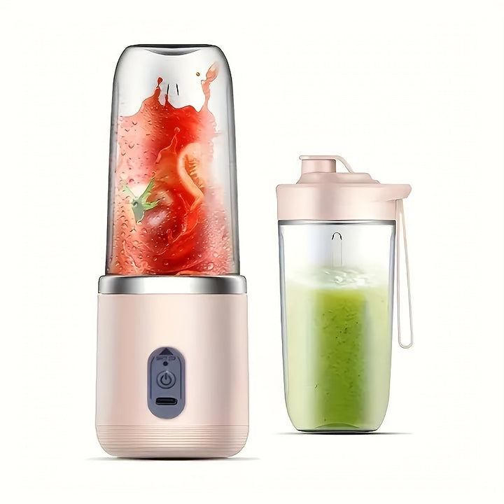 Portable Blender Set with Dual Cups, USB Rechargeable, Lemon Juicer, Multifunctional Fruit Mixer, Ice Crusher, Food-Grade ABS, 0.3-0.5L Capacity, with 1500mAh Lithium Battery, for Outdoor, Home, Camping, and Travel