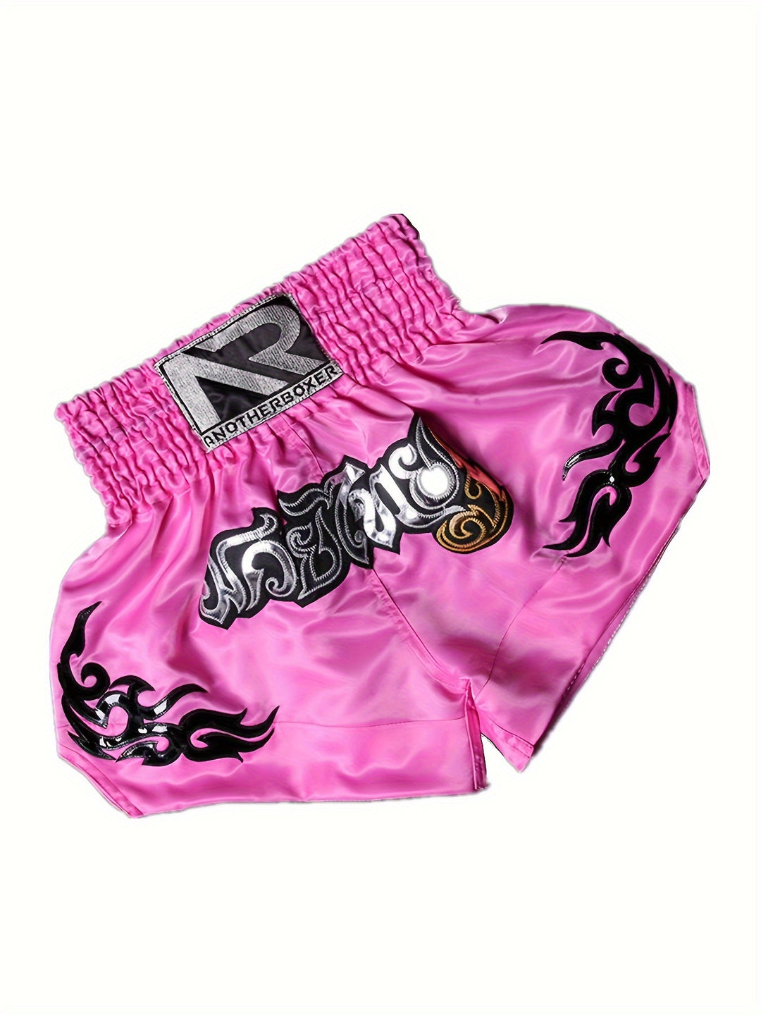 Embroidered Muay Thai & MMA Shorts - Durable Polyester, Non-Stretch, All-Season Sports Gear for Boxing & Training