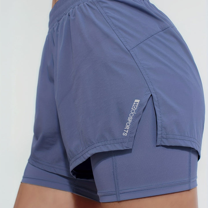 Women's 2-in-1 Fitness Shorts - High Stretch Tennis and Running Shorts with Double Layer for Yoga and Activewear Benefits