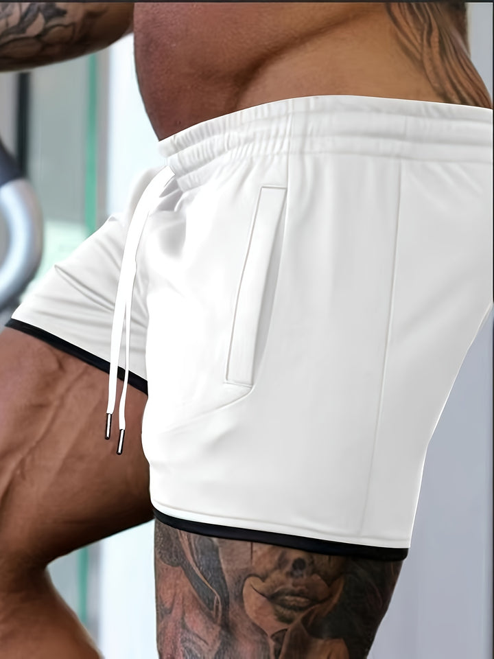 Men's Casual Slightly Stretch Elastic Waist Drawstring Mesh Shorts For Summer Gym Workout Training