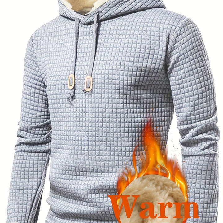 Men's Casual Hoodie with Kangaroo Pocket - Solid Colour, Polyester Blend, Machine Washable - Perfect for Fall & Winter