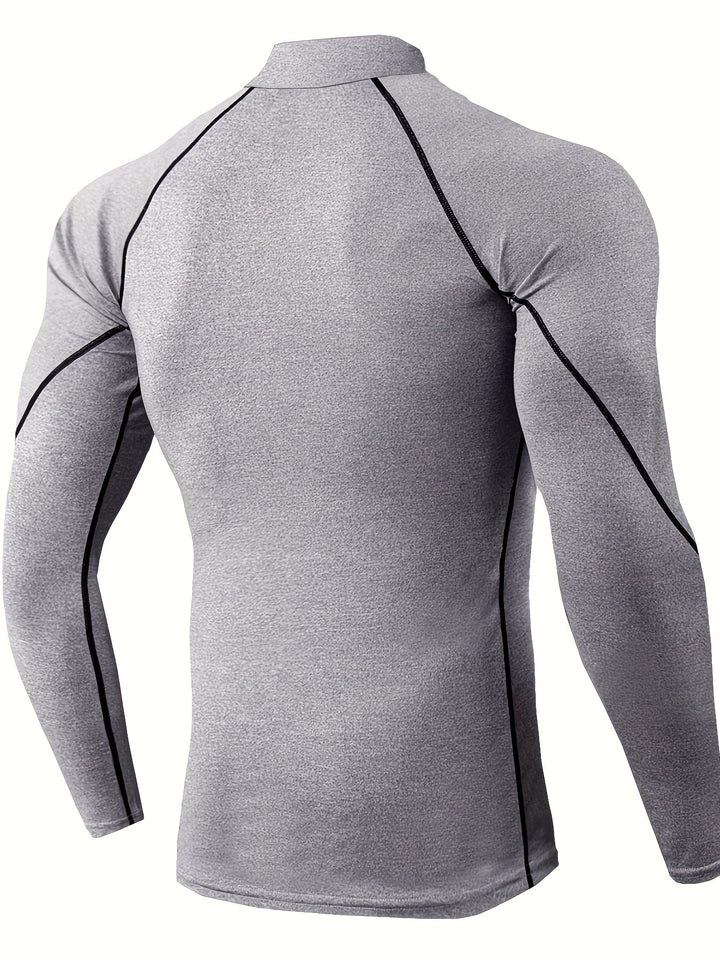 7pcs Men's High Elasticity Quick-Dry Compression Sports T-Shirts, Long Sleeve Base Layer Tops For Athletic