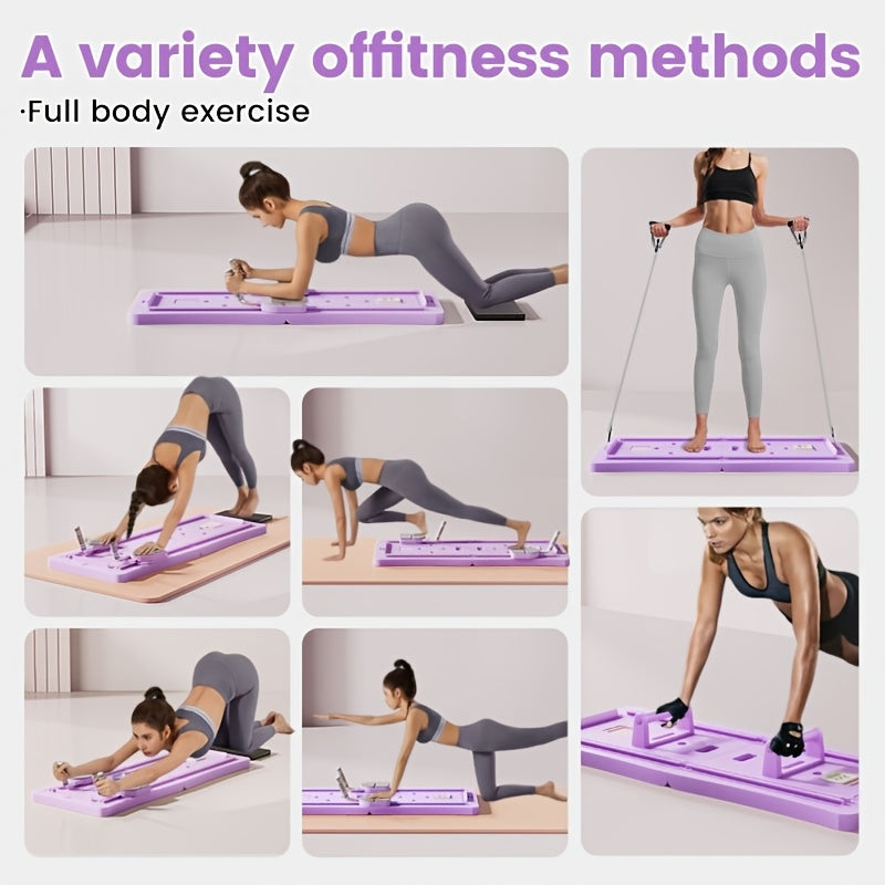 8-in-1, integrated fitness board, suitable for Pilates and core strength training, foldable and portable, suitable for home gyms, burning and muscle shaping, made of ABS material, no need to charge fitness equipment