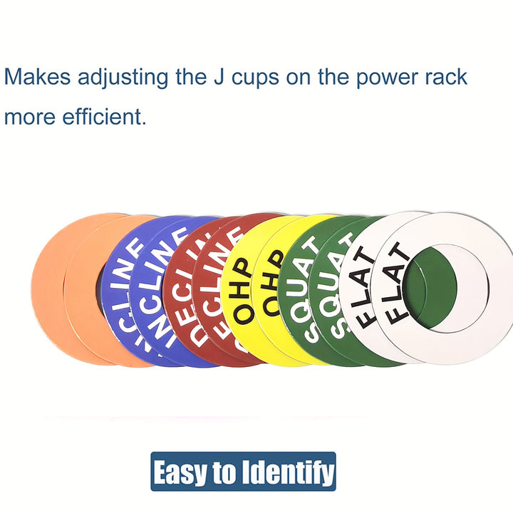 Magnetic Position Markers for J-Hooks and 1-Inch Hole Position Arms - Suitable for Squat Racks - Rubber Material