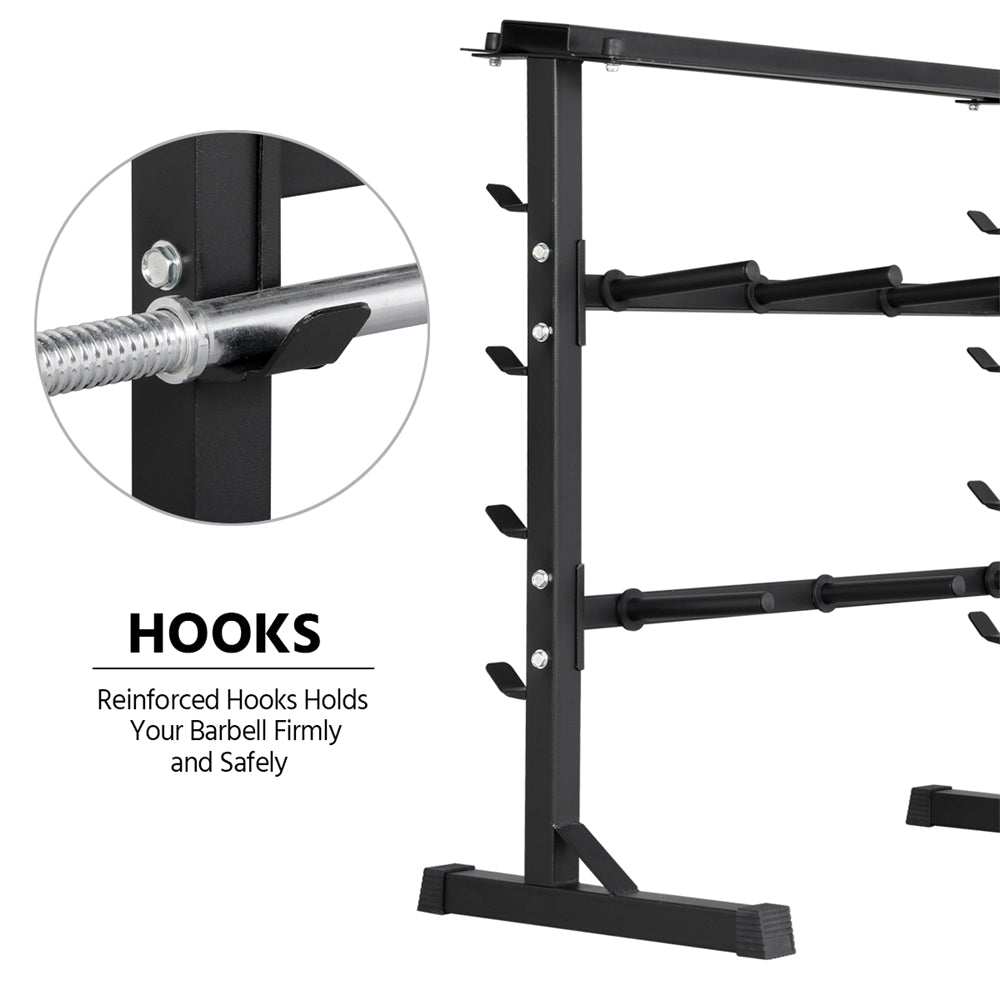 Yaheetech 3 Tier Dumbbell Barbell Rack Weight Plate Storage Holder Weight Bar Rack for Gym Home Fitness Equipment 300kg