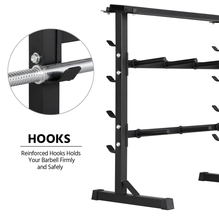 Yaheetech 3 Tier Dumbbell Barbell Rack Weight Plate Storage Holder Weight Bar Rack for Gym Home Fitness Equipment 300kg