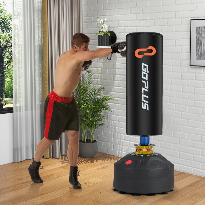 ERGOMASTER Quiet Punching Bag with Stand - Shockproof, Noise-Absorbing System for Adults & Youngsters, Heavy Duty Suction Cup Base, Multi-Layer Construction, Ideal for Home Gym Boxing & Kickboxing Training