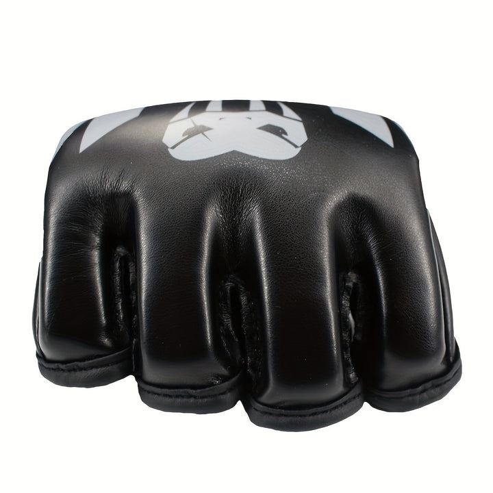 1pair Half Finger Boxing Gloves, MMA Fight Training Protective Gear