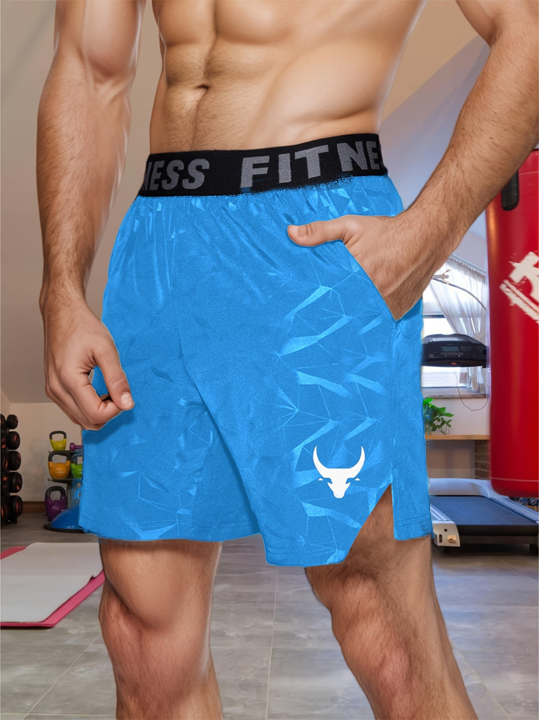 Men's Bullhead Print Sports Shorts Sweatpants Casual Gym Workout Gifts