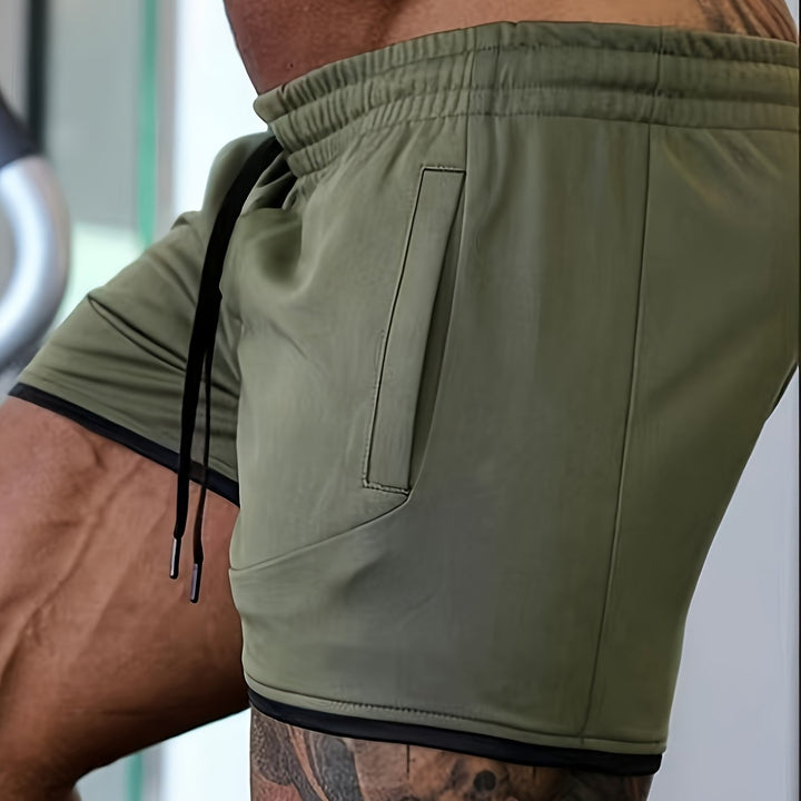 Men's Casual Slightly Stretch Elastic Waist Drawstring Mesh Shorts For Summer Gym Workout Training