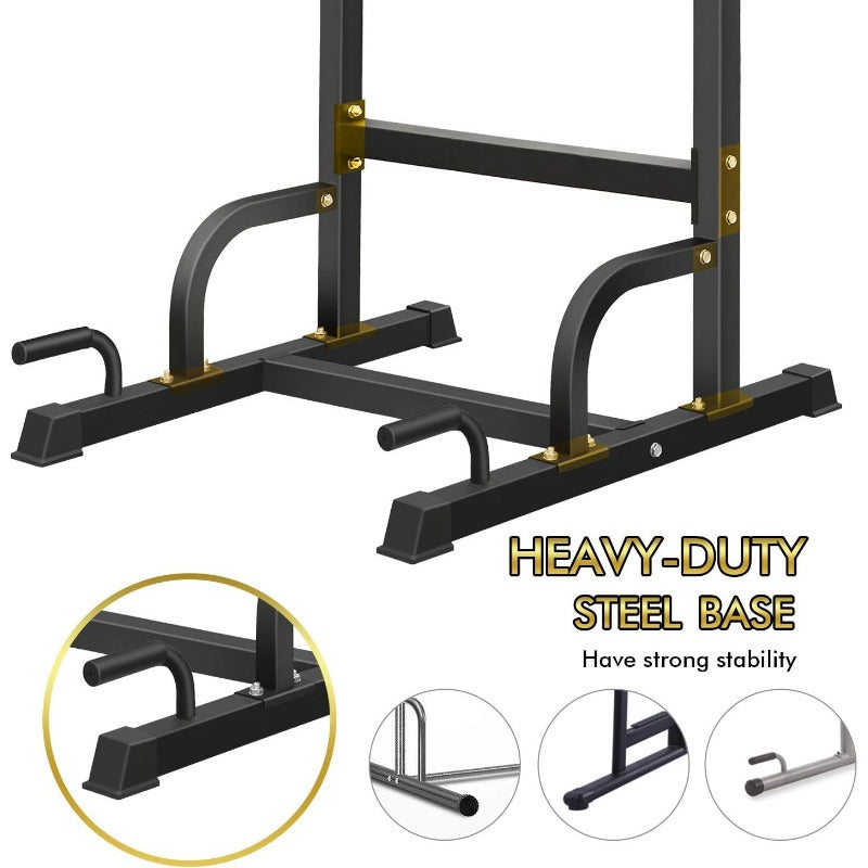 Power Tower Dip Station Adjustable Pull Up & Dip Stands Multi-Function Strength Training Pull up Bar Fitness Equipment for Home Gym