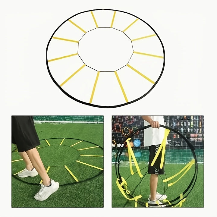 1pc Yellow Round Agility Ladder for Speed and Agility Training - Adjustable Soccer Sports Equipment, PP Material, Ideal for Fitness, Gym & Home Workouts, Suitable for Valentine's Day, Easter, Independence Day, Thanksgiving, C