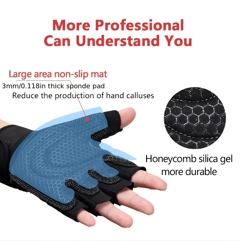 Unisex Fitness Gloves: Non-Slip Wrist Guards for Dumbbell, Horizontal Bar & Riding Exercise Training