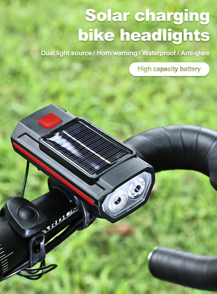 Rechargeable Bike Headlight with 120dB Horn - USB-C, LED Front Light for MTB & Road Bikes, 3 Modes