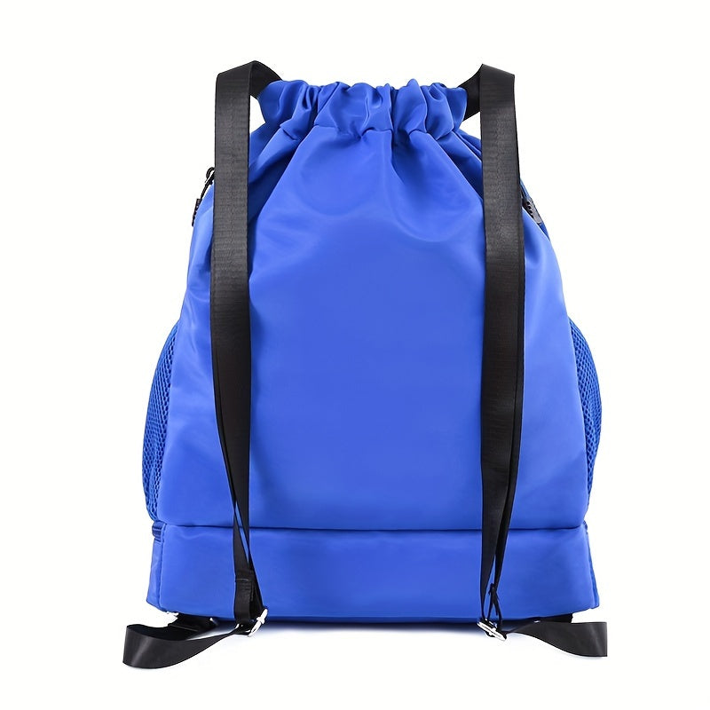 Drawstring Sports Gym Bag - Polyester Softshell, Practical Pockets, Ideal For Basketball, Outdoor, Travel, Swimming, Hiking, Climbing