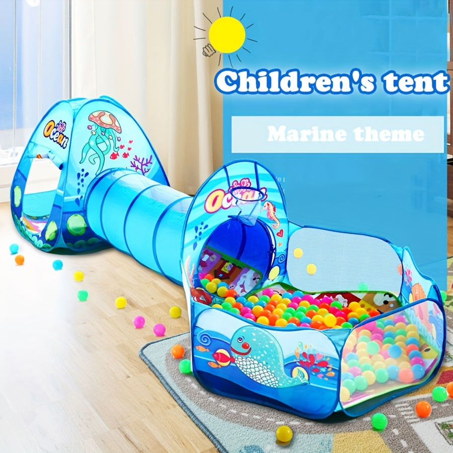 3pcs Kids' Playset: Pop-Up Tent, Ball Pit & Tunnel - Indoor/Outdoor Fun for Boys & Girls, Includes Storage Bag - Perfect Birthday Gift for Ages 3+