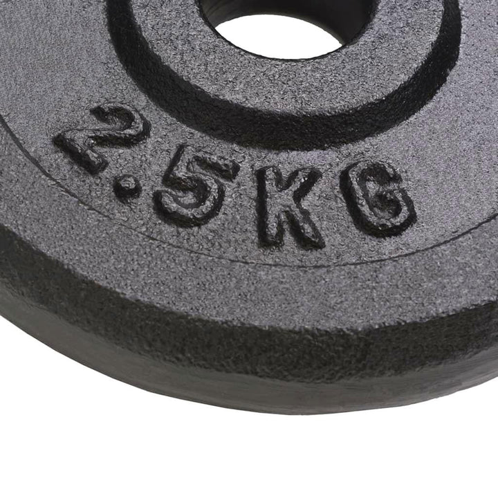 8pcs Cast Iron Weight Plates Set, 2.5kg Each, Black - Perfect for Home Gym Strength Training & Weightlifting, Durable & Versatile for All Fitness Levels, Gym Accessories