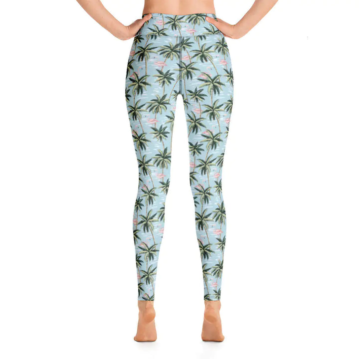 Womens Tropical Flamingo Yoga Leggings